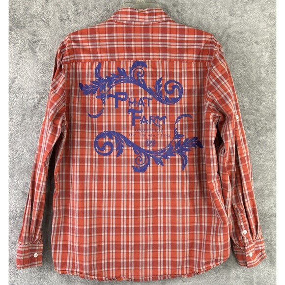 Phat Farm Other - Phat Farm Large Red Plaid Button Down Shirt‎ Back Logo 90s Y2K Grunge VTG *Read